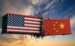American and Chinese Shipping Containers colliding 