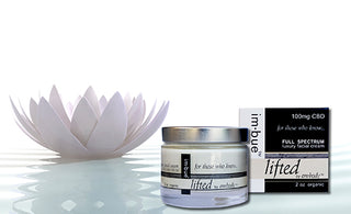 Lifted Facial Cream set on a pond background with a lotus flower