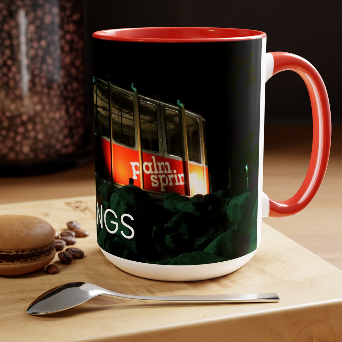 Palm Springs Historic Tram Car Mug on Cutting Board