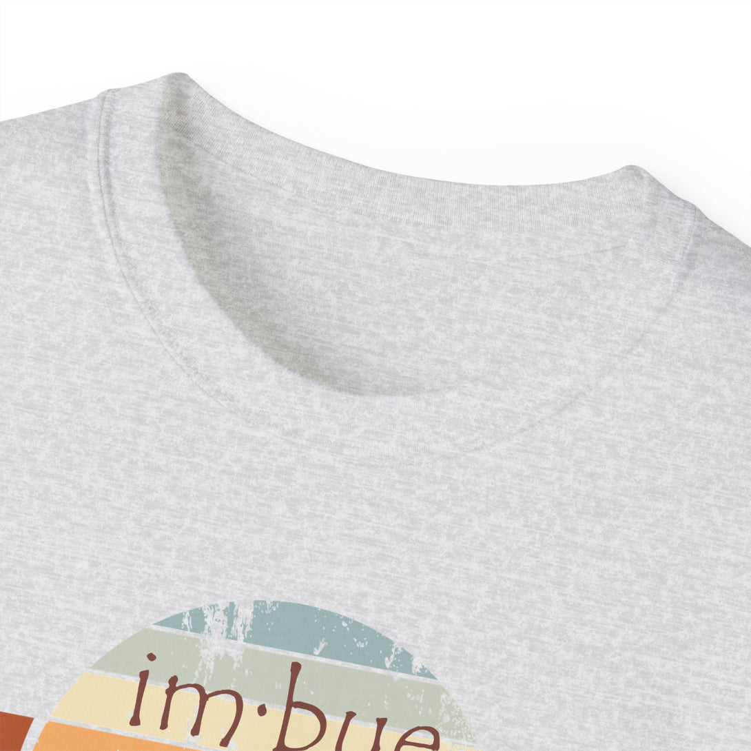 ImbueCBD Mountain Design T Shirt Collar in Ash Color